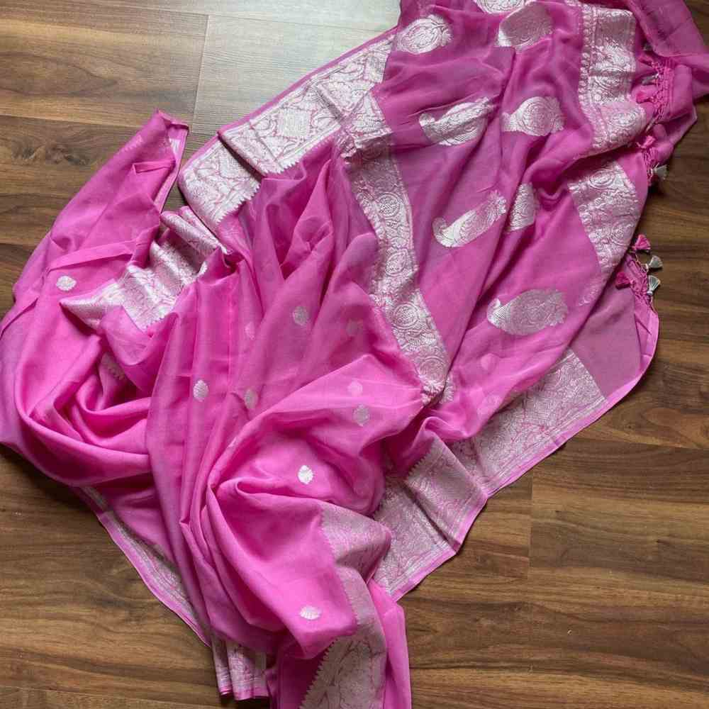 Pink Khaddi Saree